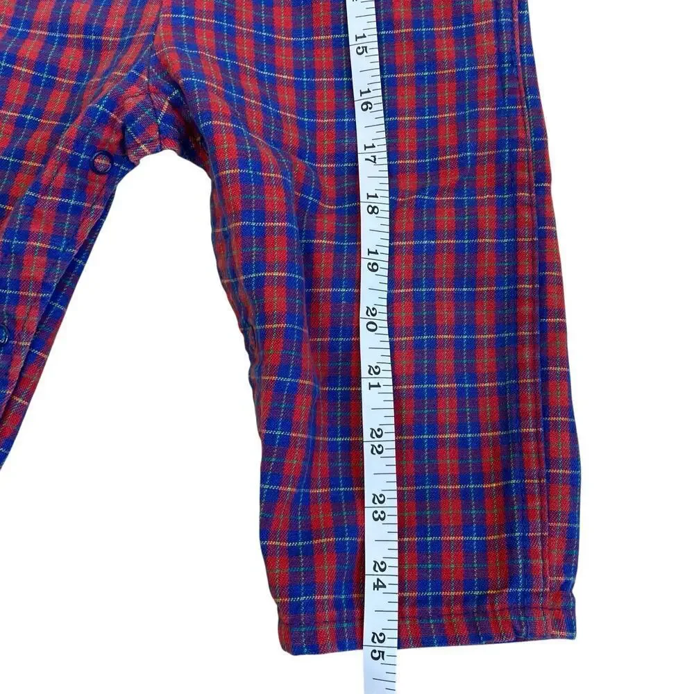 Oshkosh B'Gosh Babys 24 Months Vintage 90s Plaid Overalls Paper Tag Made in USA